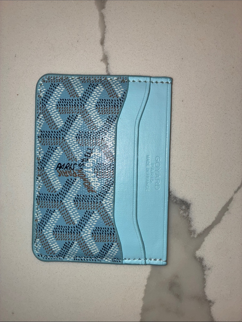 Goyard Baby Blue Patterned Card Holder